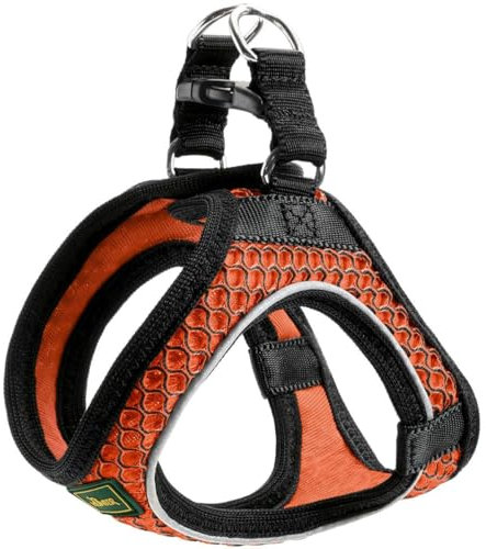 HUNTER Hundegeschirr HILO COMFORT, Farbe: orange, Easy Step-In Geschirr für kleine bis mittlere Hunde, mit Netzmaterial, reflektierende Elemente, angenehm leicht, modernes Design Größe: M