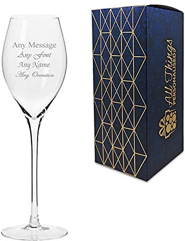Personalised Engraved 280ml Infinity Prosecco Glass Gift Box Wedding Birthday Christmas