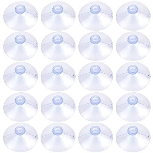 Jinlaili Saugnäpfe 45mm, 20 Stk Saugnäpfe Glasplatte für Fenster, Kunststoff Saugnäpfe Haftsauger ohne Haken, Klare