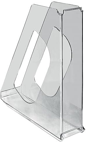 Esselte Stehsammler, A4, Ideal für Prospekte, Broschüren, Unterlagen, Mappen und Hefter, Stabiler Kunststoff, Transparent, Europost, 628226