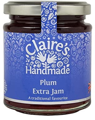Claire's Handmade | Plum Extra Jam | Classic Favourite | Traditionally Made | Gluten Free | GMO Free | Suitable for Vegetarians & Vegans | 227g Jar