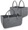 HENGMEI Filztaschen für kaminholz 2 Stück Kaminholztasche Faltbar Filzkorb Kaminholzkorb Einkaufstasche Henkeltasche für Holz, Zeitungen, Maße 50 x 25 x 25 cm (TYP A, Grau)