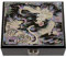 February Mountain Perlmutt Schmuckbox aus Holz mit Scharnierdeckel – handgefertigte schwarze Aufbewahrungsbox für Schmuck & Erinnerungsstücke – Heimdekoration (Tiger and Dragon)