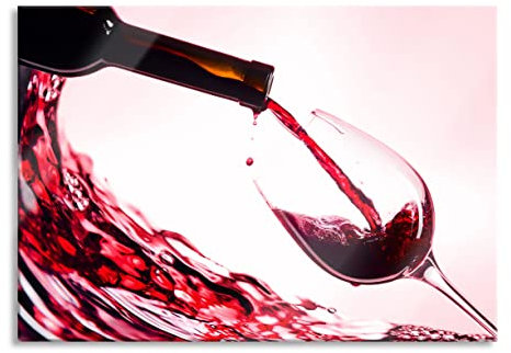 Pixxprint Glasbild, Wandbild aus Echtglas, Wein, 100x70 cm, inkl. Aufhängung und Abstandshalter