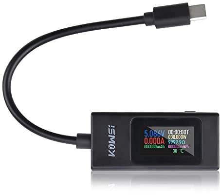 VOKTTA Tester USB C Tester per caricabatterie USB Type-C,Multimetro Voltmetro Amperometro 0-6.5A 4-30V Display Potenza Corrente Tensione Temperatura