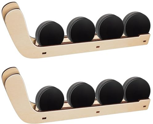 Beeveer Hockey-Puck-Regal aus Holz, Wandhalterung, Hockey-Puck-Display, Wandregal, Hockey-Puck-Halter für Spieler, Team-Geschenke, Wohnzimmer, Aufbewahrung, Dekoration, Zubehör, 2 Stück