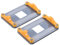 sourcing map 2Pcs AM5 Backplane CPU Cooling Bracket Heatsink Bracket Durable Fan Cooling Mounting Plate Yellow Black for AM5 Motherboard Socket with 8 Screws