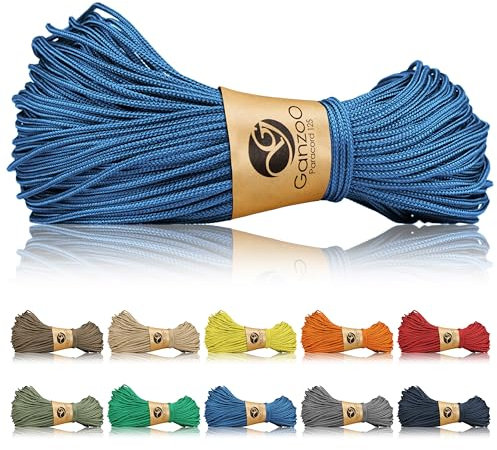 Ganzoo Paracord 125 Seil 1mm Takel-Schnur, Nylon & Polyester, Allzweckseil für Armband, Hundehalsband, Hundeleine & Knüpfen, Takeln, Camping & Survival, Oceanblau