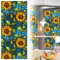 Sonnenblumen Fensterfolie nicht klebende Buntglas Fensterfolie UV beständig Buntglas Fensterfolie abnehmbare Fensterfolie Sichtschutzfolie bunte Fensterfolie dekorativ für Zuhause 17 7 x 39 4