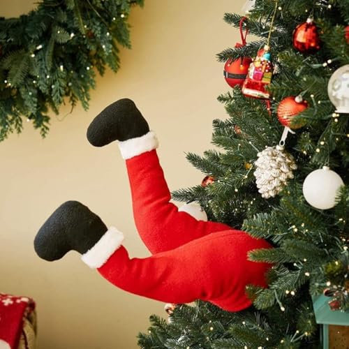 Plush Santa Decoration for Christmas Tree, Santa Ornaments with Legs