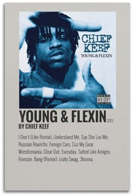 muegrbgs Chief Keef Poster, Wandkunst, Cover, Zimmer, Vintage-Poster, dekoratives Gemälde für Wohnzimmer, Schlafzimmer, elegantes ästhetisches Poster, 30 x 45 cm, ungerahmter Stil