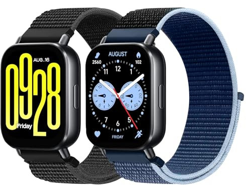 SOiiKE 2 Pièces Bracelets Compatibles avec Bracelet Xiaomi Redmi Watch 5 Active/Xiaomi Redmi Watch 5 Lite, Bracelet en Nylon de Sport Remplacement pour Femmes Hommes