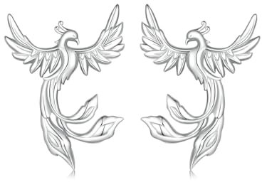 Kerraom Phönix Ohrstecker aus 925 Sterlingsilber, Phoenix Vogel Ohrringe Weißgold für Damen & Mädchen, Ohrschmuck mit Stecker