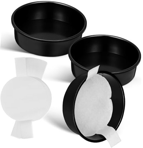 VALICLUD 3 Stück Kuchenform Runde Backpfanne Backvorgänge Backkuchenpfannen Formen für Hochzeitstorten Kucheneinlagen Pergamentpapier für Käse Backzubehör Kohlenstoffstahl Schwarz
