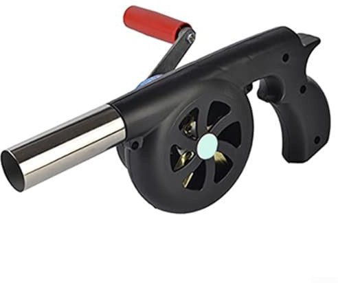 Portable BBQ Blowing Machine Hand Crank Fan for Your Outdoor Grilling Needs (Black (plastic gear))
