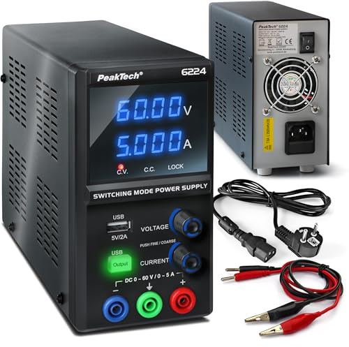 PeakTech 6224 - Labornetzteil DC 0-60V 0-5A 300W Labornetzgerät USB