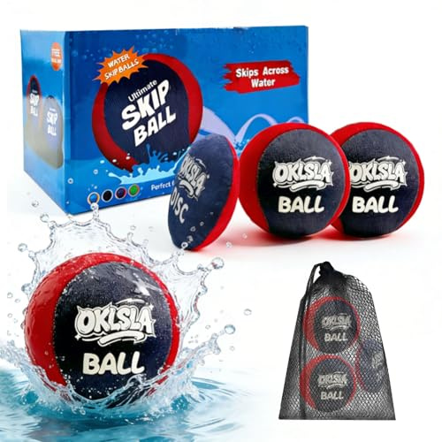 FFTANXS 3 Stück Wasserball,Wasserhüpfball mit Netzbeutel,Schwimmbad Spielzeug für Pool,Strand & Meer Wasserspielzeug für Outdoor Spaß Sommergeschenk