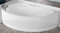 Vasca Bagno Angolare Angolo Asimmetrica Curva Novellini Vogue Standard Telaio Colonna Installazione Sinistra Pannello 150x85 H55 cm 140 Litri Cuscino Guscio Tradizionale Acrilico Colore Bianco Lucido