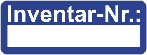 500 Stück Blaue Etiketten Aufkleber Inventarnummer Inventar 48x20 mm beschriftbar wasserfest uV-stabil