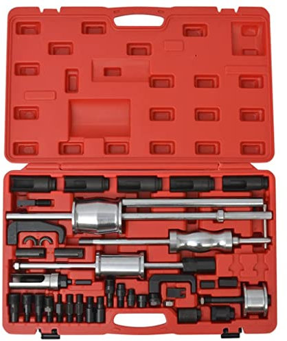 vidaXL Steel Diesel Injector Puller Set - Ultimate Tool Kit for Fast & Efficient Diesel Injector Removal, Sturdy Case Included