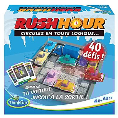 ThinkFun - Rush Hour - Jeu de logique - Casse-tête - Embouteillage - 40 défis 4 niveaux - 1 Joueur ou plus - dès 8 ans - Ravensburger - 76302 - Mixte - Version française