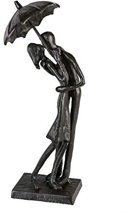 Casablanca Design - Umbrella küssendes Pärchen unter Regenschirm - Skulptur - Eisen/brüniert - (HxBxT) 18 x 10 x 7 cm