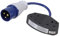 Ex-Pro 13A Double Socket to 16A Plug Mains Electric Hook Up Fly Lead Converter Adapter for Camping/Motor Home/Caravan, Blue