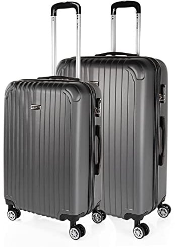 ITACA - Maletas de Viaje Juego Maletas 4 Ruedas - Juego de Maletas de Viaje - Juego Maletas de Viaje Ligeras. Candado de combinacion, Antracita