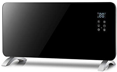 Hausmaster Smart WiFi App Controlled 2000W Black Glass Electric Radiator/Wall Panel Heater - Ultra Slim - Free Wall Bracket Included IP24 Water Splash Proof