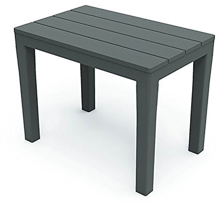FineHome Sitzbank Farbe Anthrazit aus Kunststoff mit täuschen echter Holzprägung 60x38x45cm