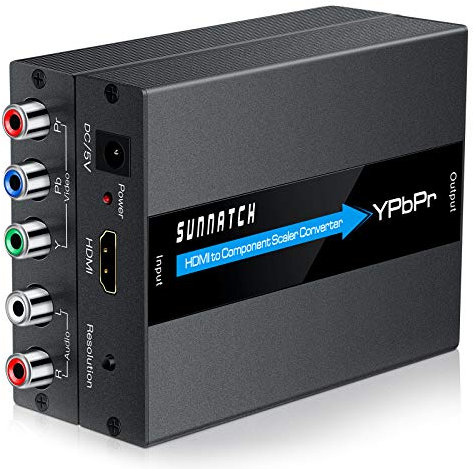 SUNNATCH HDMI to Component Converter with Scaler, 1080P HDMI to RGB, Adapter (Aluminum)
