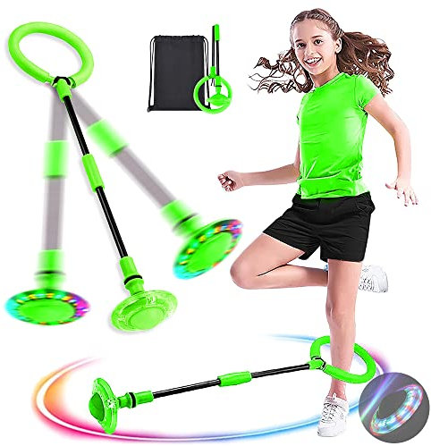 Cheville Skip Ball,Anneau de Saut de Cheville,Pliable Jouet d'Anneau de Saut de Cheville,Coloré Anneau de Saut Clignotant,Flash Saut Anneau Ball,Shine Cheville Skip Ball Dancing Ball Jouet