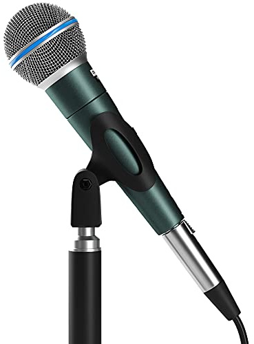 Dolphin Karaoke Microphone Set, MCX30 Handheld Dynamic Vocal Microphone for Speaker, Detachable 14ft XLR Cable, Mic Stand Clip, and Carry Case