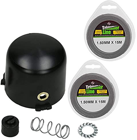Spares2go Spulenkopf-Halter-Set + 2 x Schnüre, kompatibel mit Black & Decker Rasentrimmer Trimmer