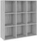 vidaXL Bücherschrank, Bücherregal mit viel Stauraum, Büroschrank für Schlafzimmer Wohnzimmer Büro, Aktenschrank Schrank Raumteiler, Grau Sonoma