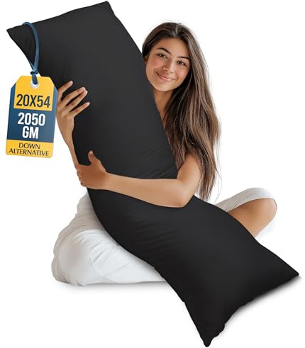 Utopia Bedding Ganzkörperkissen für Erwachsene (Schwarz, 50,8 x 137,2 cm), Langer Kisseneinsatz zum Schlafen, ideal für Seitenschläfer
