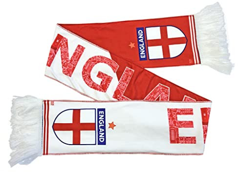 Fanschal für Fußball-Weltmeisterschaft, Fanschal für Sportveranstaltungen, weiß / rot, 144 cm x 14 cm