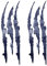 GamesMonkey® – 2 Stück Monster Claw Scratch Sticker Monster Scratch Autoaufkleber, Kratzspuren-Aufkleber, Auto-Deko-Aufkleber, starke Klebkraft, einfach anzubringen (Geometric Blau)