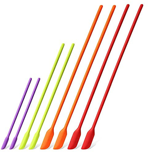 MDYBF Mini Silikon Spatel, 8 Pack Kleine Silikon Makeup Spatel Letzter Tropfen Spatel Schaber Mini Schaber für die KüChe