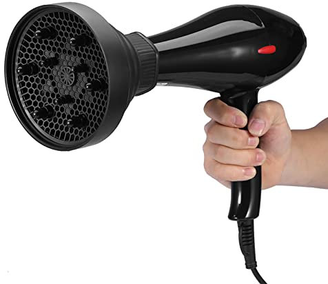 Diffuseur de cheveux pliable en silicone pour sèche-cheveux - Outil de coiffure universel pour cheveux bouclés - Noir