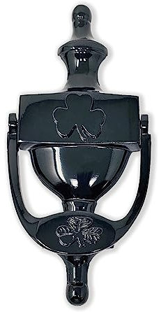 Exclusively Irish Türklopfer für Haustür 20 cm (Kleeblatt Schwarzes Messing)