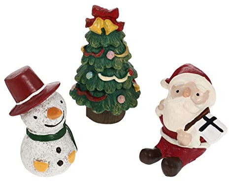 iplusmile 3st Weihnachtsschmuck Aquarium Weihnachtsdekorationen Aquarium Weihnachtsbaum Landschaftsdekor Weihnachtskuchen Topper Miniatur-weihnachtstischverzierung Harz Weihnachten
