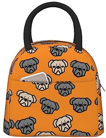 MDATT Isolierte Lunchtasche mit amerikanischem Hundekopf für Damen, kühlende Lunchbox, Herren, auslaufsichere Tragetasche mit Griff für Arbeit, Picknick
