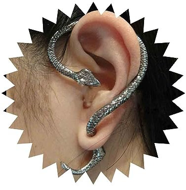 Aneneiceera Vintage Schlange Manschette Wrap Ohrringe Silber Schlange Kletterer Crawler Ohrringe Große Schlange Knorpel Serpent Ohrmanschette Ohrringe Punk Ohrringe Schmuck Für Frauen Und Mädchen