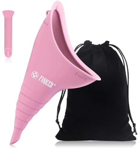 Wiederverwendbare Urinella für Frauen, Pinkelhilfe für Frauen mit 1Stücke Pisntrichter, Tragbares Frauenurinal für Unterwegs,Camping,Wandern (Rosa)