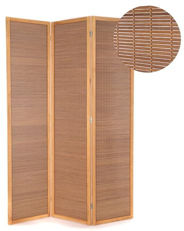 CREEDWOOD DIVISORIO per Camera Alara | 170x120 cm, bambù, 3 Pezzi | paravento Naturale, divisorio in bambù, paravento Marrone, divisorio Pieghevole, per camerino