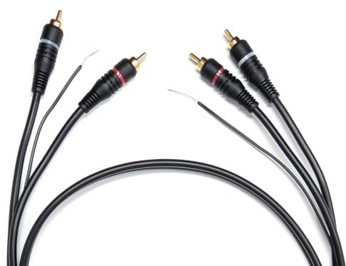 DRUT 2m Twin RCA to RCA Phono Turntable Mixer Ground Lead With Earth Terminals Cable (6ft.)