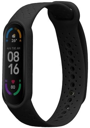 kwmobile Pulsera compatible con Xiaomi Mi Smart Band 6 / Mi Band 6 / Band 5 correa - 1x Correas de silicona flexible - Tamaño ajustable - negro