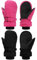 Boyiee 2 Paar Kinder Winter Skihandschuhe Fäustlinge Wasserdichte Schneehandschuhe Winter Warme Winddichte Snowboard Fäustlinge für Jungen Mädchen (Rosenrot, Schwarz, 2–5 Jahre)