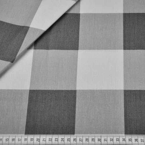 Textrend, tela de algodón, tela para coser, 100% algodón, rejilla, tela textil 1x1,6m, tela por metro, patchwork (Gran rejilla gris)